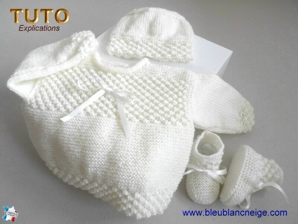 TUTO tricot bébé tutoriel Patron layette bb à tricoter pdf