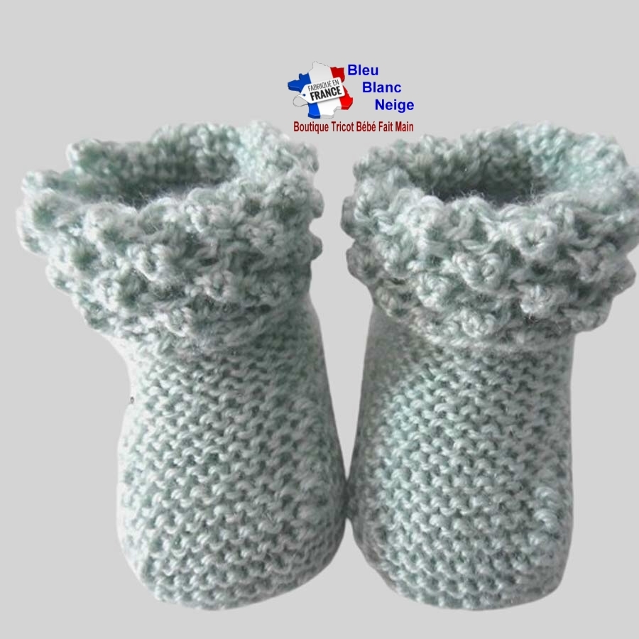 Ensemble Tricoté Main Bébé 3-6 Mois - Pull à Torsades, Short Et Chaussettes Vert/crème